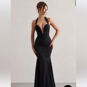 Black formal bridesmaid dress